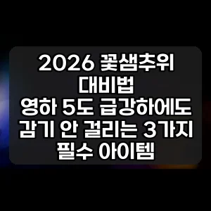 2026 꽃샘추위 대비법 | 영하 5도 급강하에도 감기 안 걸리는 3가지 필수 아이템