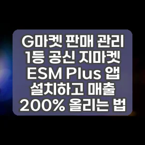 G마켓 판매 관리 1등 공신 지마켓 ESM Plus 앱 설치하고 매출 200% 올리는 법
