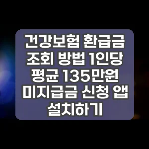 건강보험 환급금 조회 방법 1인당 평균 135만원 미지급금 신청 앱 설치하기