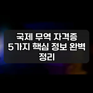국제 무역 자격증 | 5가지 핵심 정보 완벽 정리