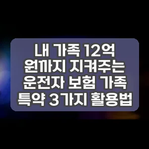 내 가족 12억 원까지 지켜주는 운전자 보험 가족 특약 3가지 활용법