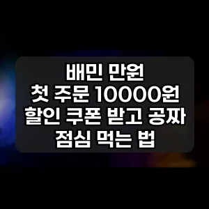 배민 만원 | 첫 주문 10000원 할인 쿠폰 받고 공짜 점심 먹는 법