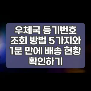 우체국 등기번호 조회 방법 5가지와 1분 만에 배송 현황 확인하기
