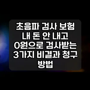 초음파 검사 보험 | 내 돈 안 내고 0원으로 검사받는 3가지 비결과 청구 방법