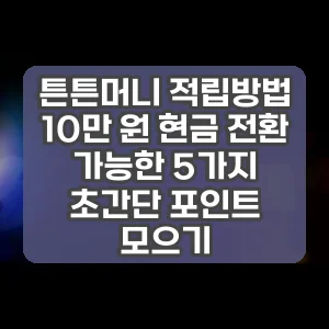 튼튼머니 적립방법 | 10만 원 현금 전환 가능한 5가지 초간단 포인트 모으기