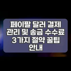 페이팔 달러 결제 관리 및 송금 수수료 3가지 절약 꿀팁 안내