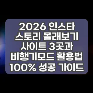 2026 인스타 스토리 몰래보기 사이트 3곳과 비행기모드 활용법 100% 성공 가이드