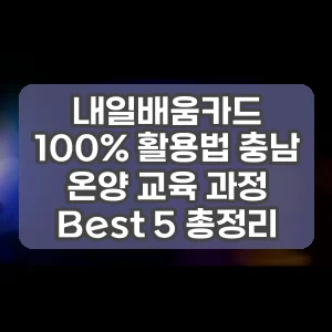 내일배움카드 100% 활용법 충남 온양 교육 과정 Best 5 총정리