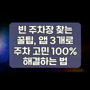 빈 주차장 찾는 꿀팁, 앱 3개로 주차 고민 100% 해결하는 법