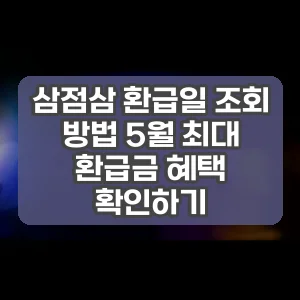 삼점삼 환급일 조회 방법 5월 최대 환급금 혜택 확인하기