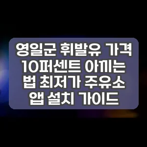 영일군 휘발유 가격 10퍼센트 아끼는 법 최저가 주유소 앱 설치 가이드