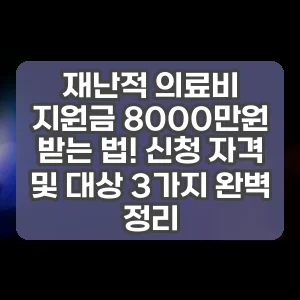 재난적 의료비 지원금 8000만원 받는 법! 신청 자격 및 대상 3가지 완벽 정리