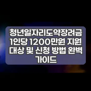 청년일자리도약장려금 1인당 1200만원 지원 대상 및 신청 방법 완벽 가이드