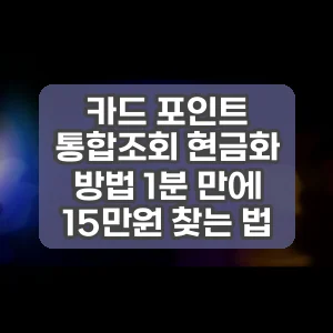 카드 포인트 통합조회 현금화 방법 1분 만에 15만원 찾는 법
