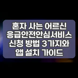 혼자 사는 어르신 응급안전안심서비스 신청 방법 3가지와 앱 설치 가이드